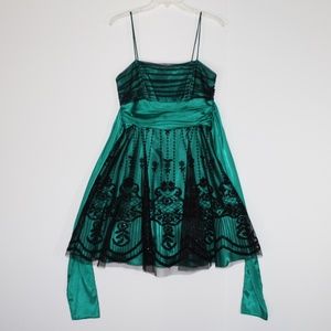 Emerald Green Lace Cocktail Dress